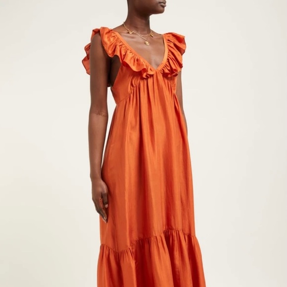 Masscob Acacia Ruffled Silk Dress - Picture 3 of 16